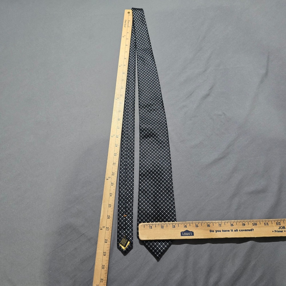 Donald J. Trump Necktie Mens OS Black Silver Geometric Silk Signature Collection - Picture 4 of 4